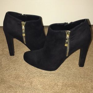 Marc Fisher Gold Zip Booties
